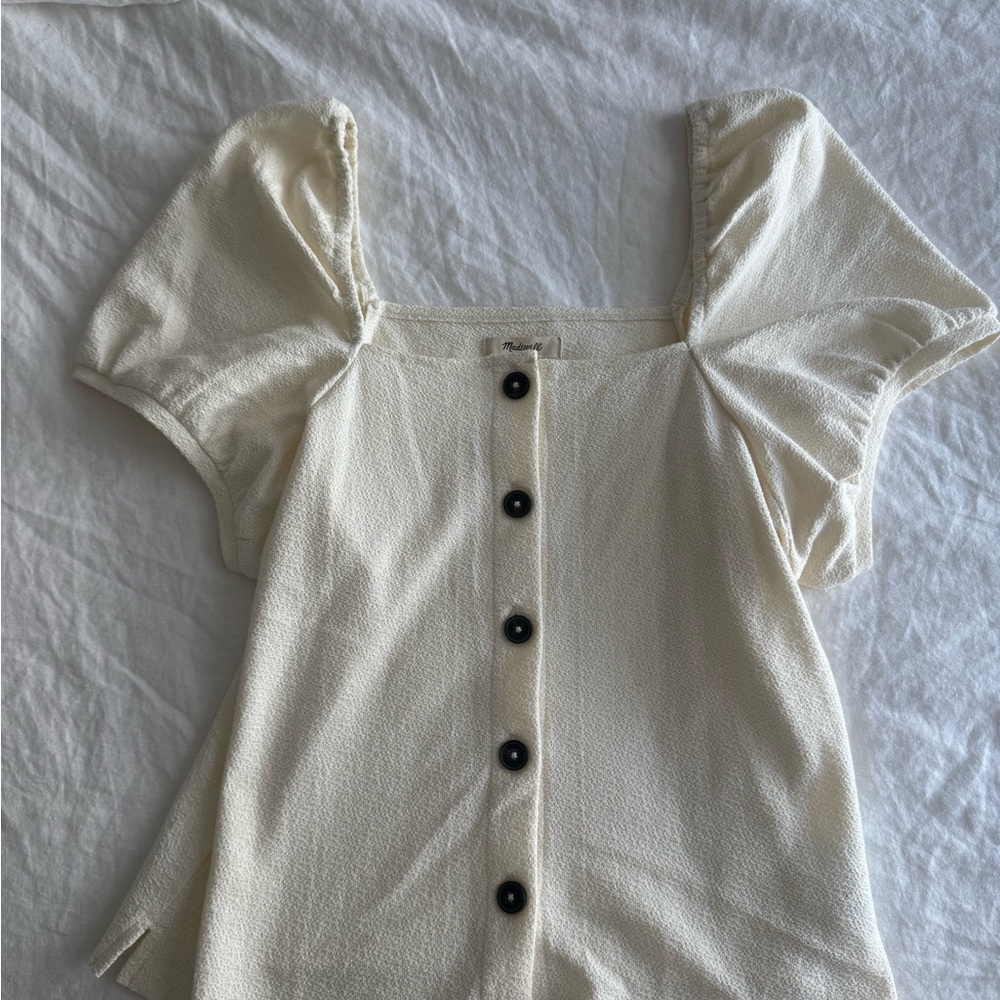 Madewell square neck top with button detail size L